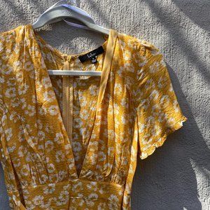 Lulu's Yellow Floral Dress